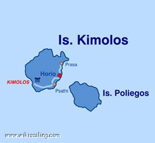 Nisoi Milos et Kimolos, Poliagos et Andimilos (Greece)