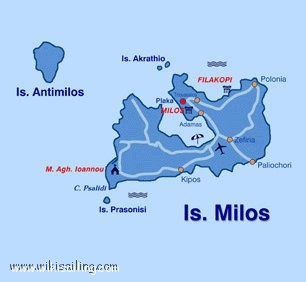 Nisoi Milos et Kimolos, Poliagos et Andimilos (Greece)