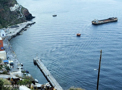 Port Thera (Fira) (Santorin) (Greece)