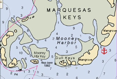 Mooney Harbor SE anchorage (Florida)